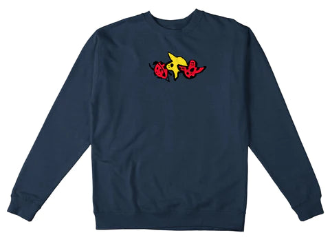 Krooked Ladybug Crewneck Classic-(navy/heather)