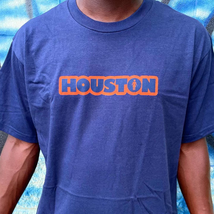 Girl We OG Houston Tee - Navy/Orange